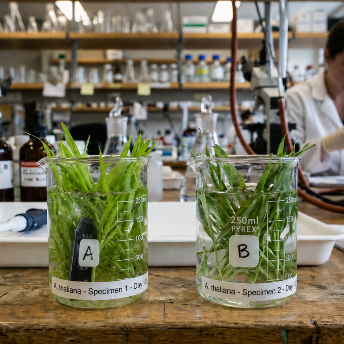 Illustrative fresh herbs in water comparison concept