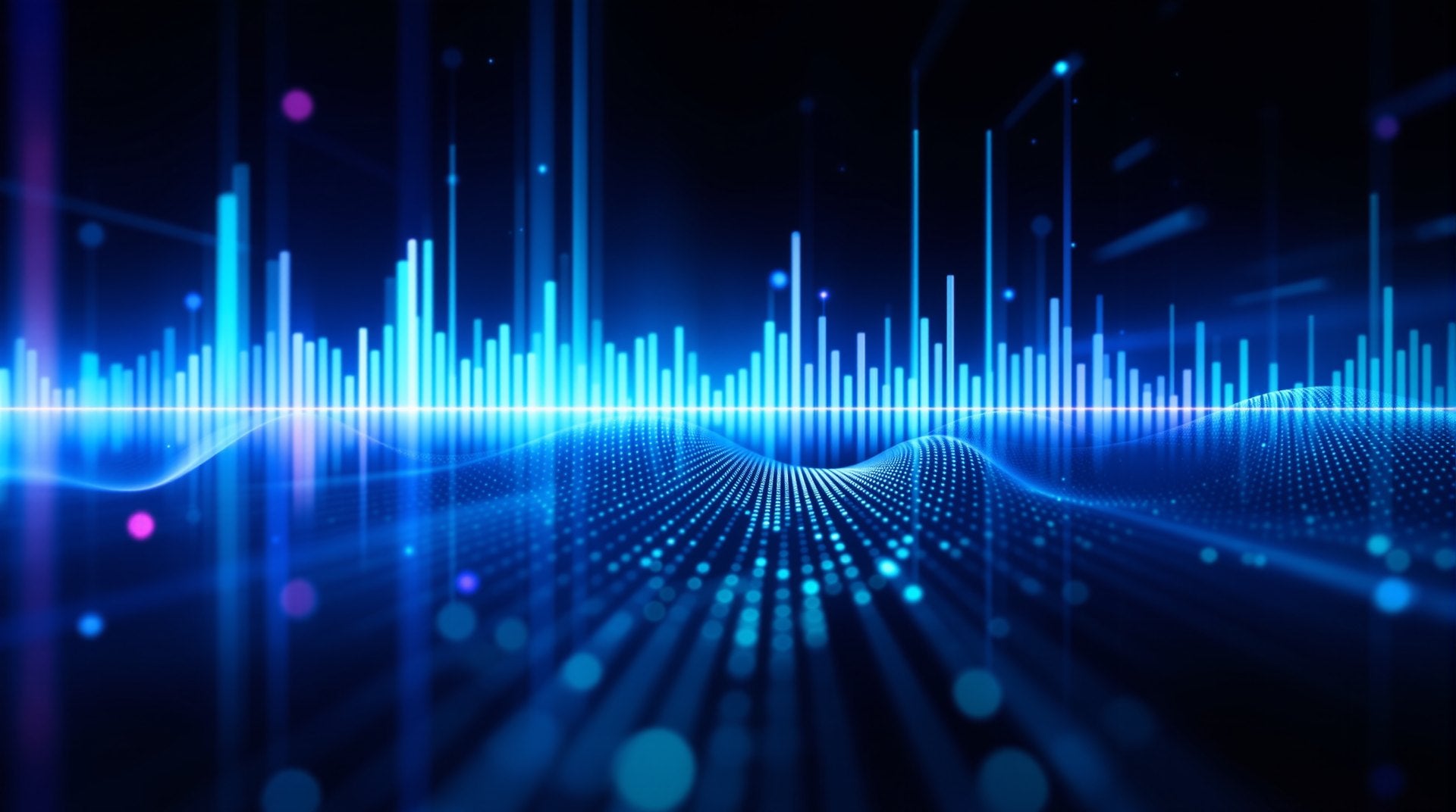 Abstract biophotonic spectrum visualization in blue and cyan tones