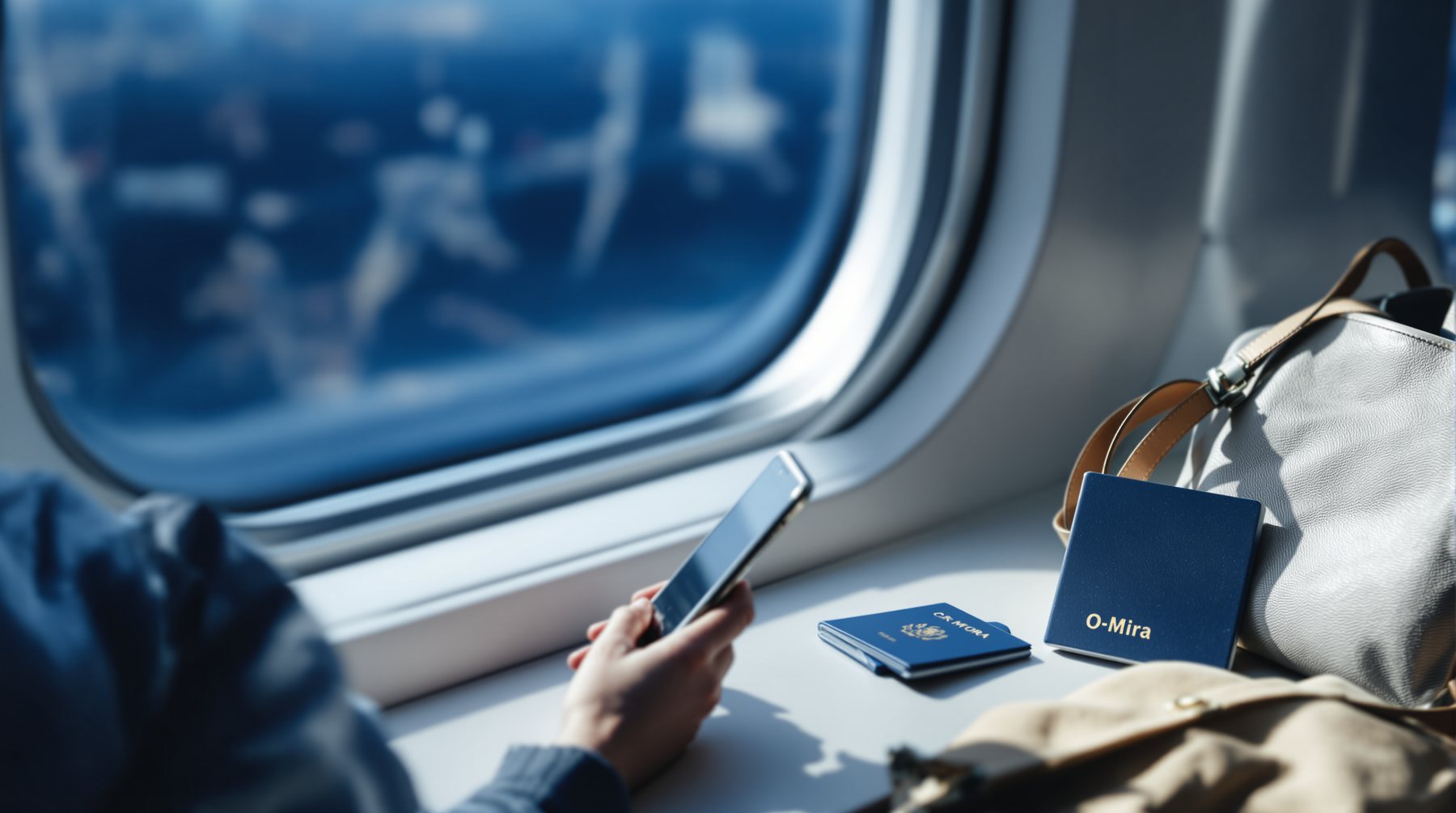 Premium travel scene with smartphone and calm connected life atmosphere